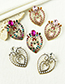 Fashion Pearl Alloy Diamond Hollow Heart Stud Earrings