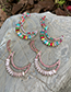 Fashion Color Alloy Diamond Hollow Moon Stud Earrings