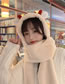 Fashion Big Antlers Beige Bear Antlers Geometric One-piece Plush Scarf Gloves All-in-one Three-piece Suit