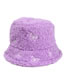 Fashion Lavender Lamb Plush Butterfly Embroidery Fisherman Hat