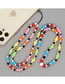 Fashion Color Color Rice Beads Beaded Round Eyes Mobile Phone Lanyard