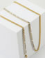 Fashion Suit Stainless Steel Cuban Chain Diamond Necklace Bracelet Set