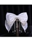 Fashion White Bowknot Pearl Beaded Hairpin
