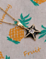 Fashion 000633 Pink 40+5cm Bead Chain Copper Inlaid Zirconium Star Necklace