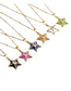 Fashion 000633 White 40+5cm Bead Chain Copper Inlaid Zirconium Star Necklace