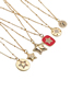 Fashion 054440+5cm Bead Chain Copper Inlaid Zirconium Oil Drop Star Necklace