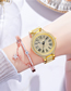 Fashion Gold Steel Band Roman Index Diamond Watch
