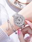 Fashion Silver Steel Band Roman Index Diamond Watch