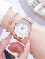 Fashion Rose Gold White Noodles Alloy Mars Text Band Watch