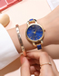 Fashion Blue Titanium Steel Diamond Bracelet Style Steel Band Watch