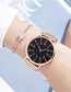 Fashion Rose Gold White Noodles Mars Text Band Watch