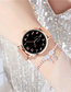 Fashion Rose Gold White Noodles Mars Text Band Watch