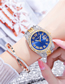 Fashion Blue Geometric Watch With Titanium Steel Diamond Strap
