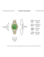 Fashion Green Geometric Watch With Titanium Steel Diamond Strap