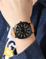 Fashion Brown Alloy Black Case Large Dial Watch