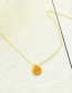 Fashion Gold Titanium Steel Round Letter Necklace