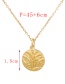 Fashion Gold Titanium Steel Irregular Pattern Necklace