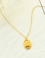 Fashion Gold Titanium Steel Round Angel Necklace