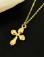 Fashion Gold Titanium Steel Cross Necklace