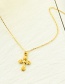 Fashion Gold Titanium Steel Cross Necklace