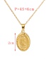 Fashion Gold Titanium Steel Round Portrait Necklace