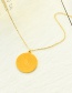 Fashion Gold Titanium Steel Round Letter Palm Necklace