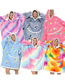 Fashion Starry Sky Winter Clothes Geometric Print Lamb Velvet Pullover Hooded Pajamas