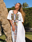Fashion White Rayon Embroidered Swimsuit Blouse Maxi Skirt