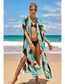 Fashion Photo Color Printed Cardigan Swimsuit Blouse