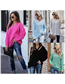 Fashion Blue Long Sleeve Pullover Knitted Sweater