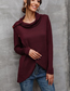Fashion Coffee Pleated Crew Neck Knitted Sweater