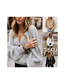 Fashion Grey V-neck Button Knit Cardigan