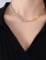 Fashion Gold Stainless Steel Inlaid Zirconium Stitching Necklace