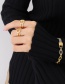 Fashion Gold Titanium Steel Gold-plated Hollow Letter Ring