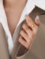 Fashion Gold Titanium Steel Gold-plated Hollow Letter Ring