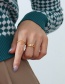 Fashion Steel Color Titanium Steel Gold-plated Geometric Hollow Open Ring