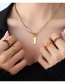 Fashion Gold Stainless Steel Inlaid Zirconium Tassel Long Necklace