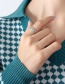 Fashion Steel Color Titanium Steel Gold-plated Hollow Diamond Open Ring