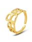 Fashion Gold Stainless Steel Gold-plated Letter Open Ring