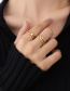 Fashion Steel Color Stainless Steel Gold-plated Geometric Hollow C-shaped Open Ring