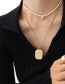 Fashion Steel Color Stainless Steel Gold-plated Twist Square Necklace