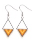 Fashion 7# Triangular Rice Bead Braided Stainless Steel Earrings