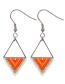 Fashion 17# Triangular Rice Bead Braided Stainless Steel Earrings