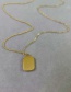 Fashion Gold Titanium Steel Letter Square Necklace