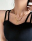 Fashion Gold Titanium Steel Snake Bone Chain Star And Moon Double Necklace