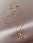 Fashion Gold Titanium Steel Double Heart Necklace