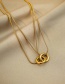 Fashion Gold Titanium Steel Double Ring Snake Bone Chain Necklace