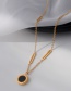 Fashion Gold Titanium Steel Letter Shell Necklace