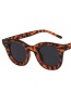Fashion Leopard Gray Flake Concave Round Frame Sunglasses