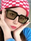Fashion Burgundy All Grey Large Square Frame Hollow Sunglasses